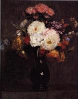 Fantin-Latour, Henri - Dahlias, Queens Daisies, Roses and Corn Flowers